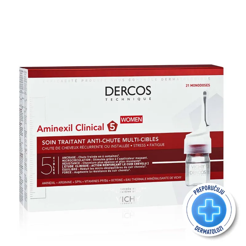 Vichy Dercos Aminexil Ampule protiv opadanja kose za žene,  21 komad