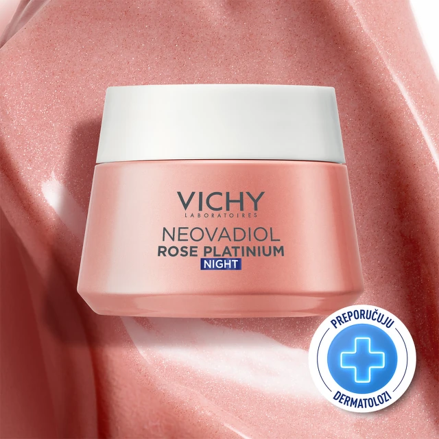 Vichy Neovadiol Rose Platinum Ružičasta noćna krema za popunjavanje i revitalizaciju kože, 50 ml