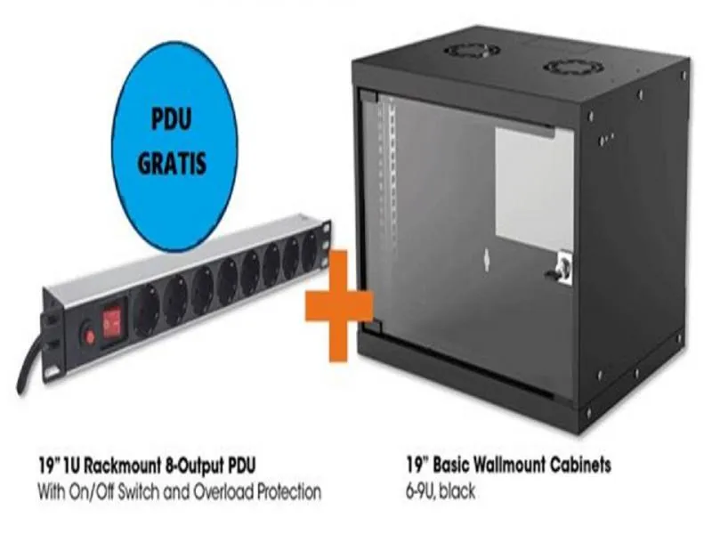 19'' Zidni orman 6U 560mm 714785 + PDU 8 Output 713986