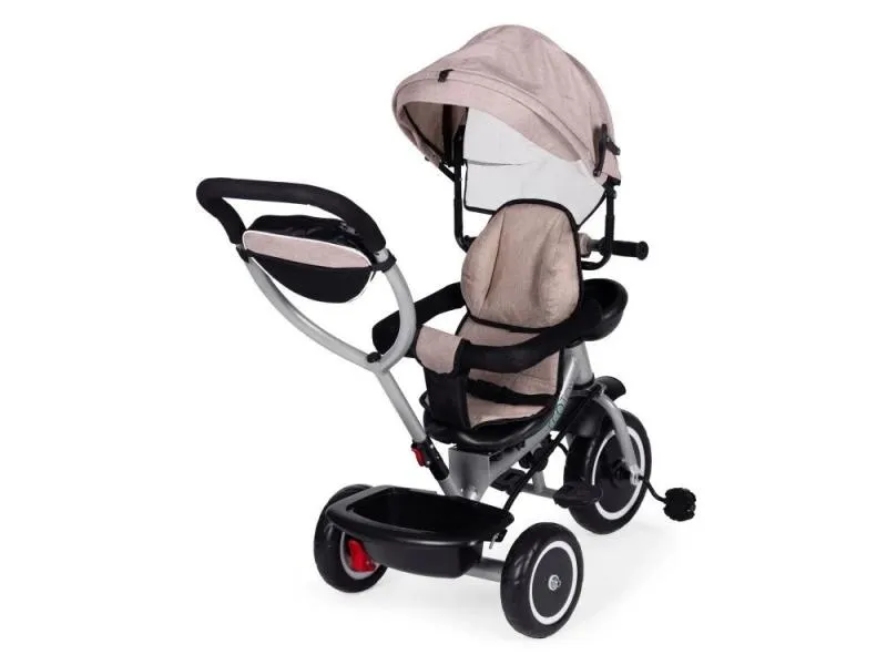 2u1 tricikl sa rotirajuim sedistem i sklopivom tendom Beige, ECOTOYS