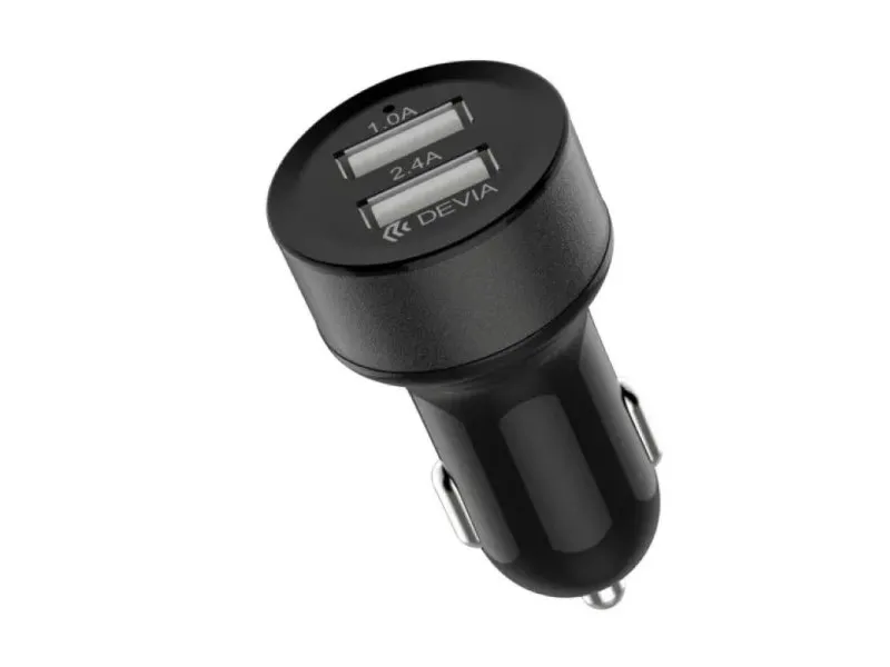 Auto punjač Fast Smart, Dual USB, Micro, Crni