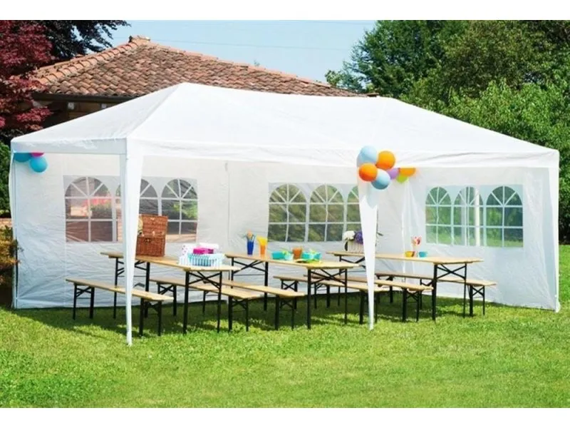 Baštenski šator, 3x6m, 6 strana, White