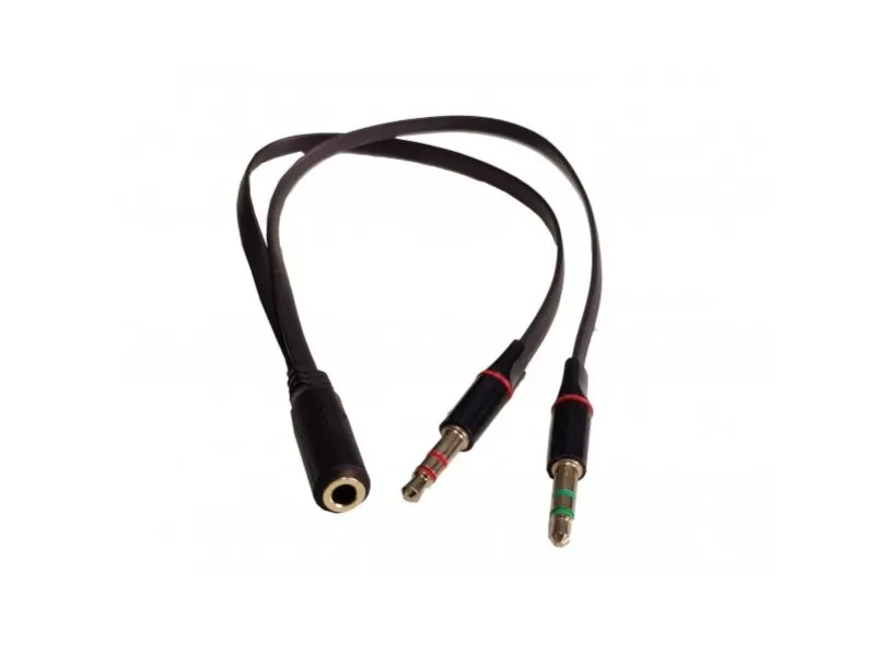 CCA-418A ** 3.5mm Headphone Mic Audio Y Splitter Cable Female to 2x3.5mm Male adapter (87)