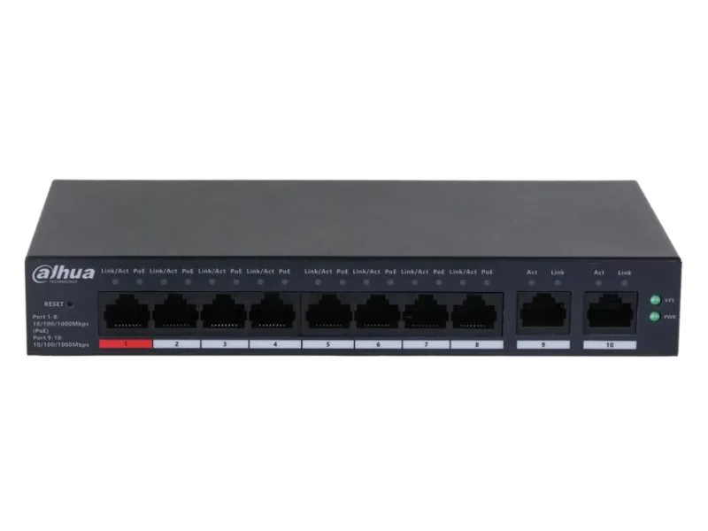 CS4010-8GT-110 10-Port Cloud Managed Desktop Gigabit Switch with 8-Port PoE