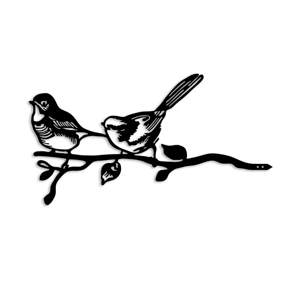 Decorative Object Bird On The Branch 04 Black