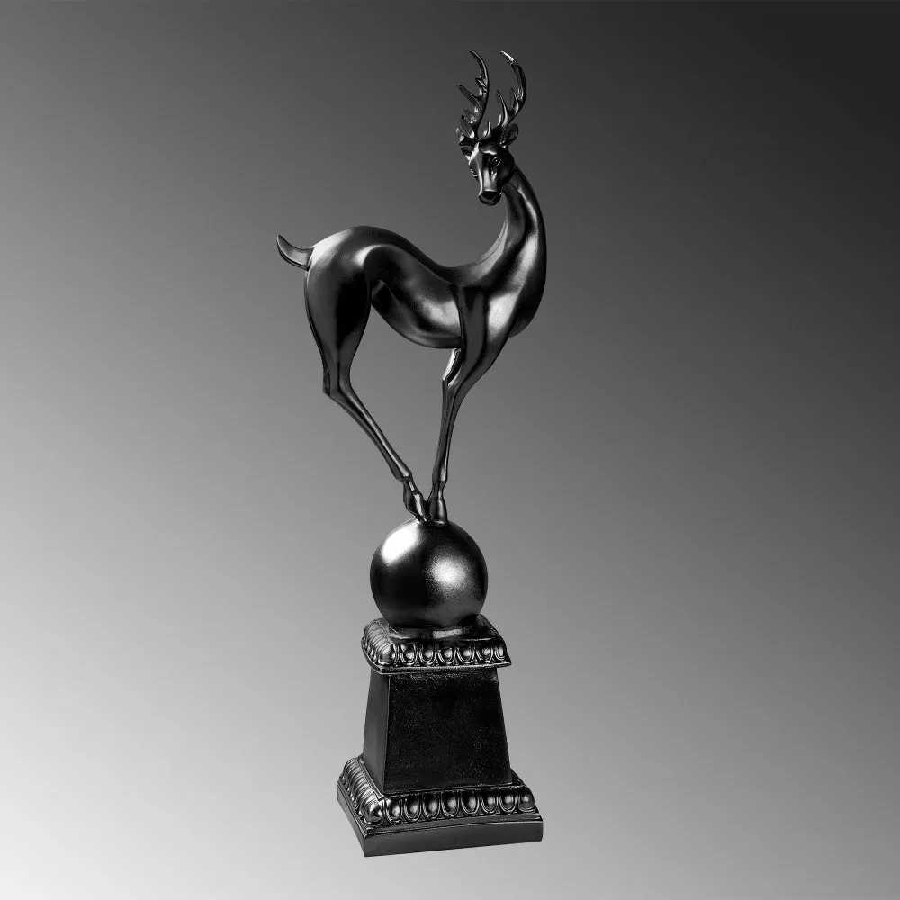 Decorative Object crna figura Deer pose 4