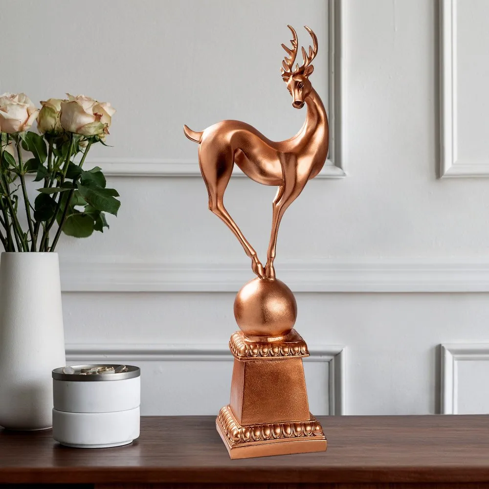 Decorative Object figura bakar boja Deer pose 2