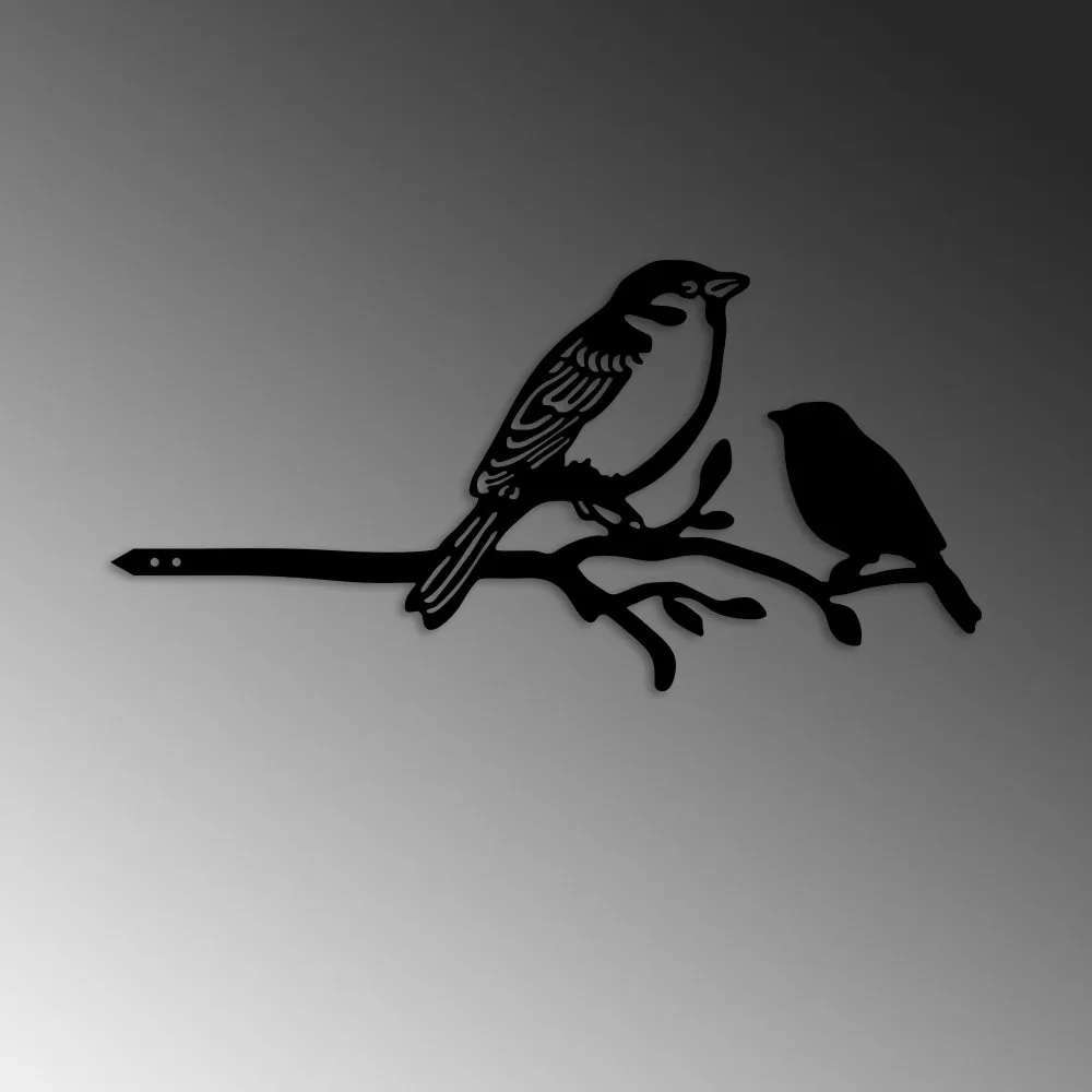 Decorative Object figura Bird On The Branch 02 Black