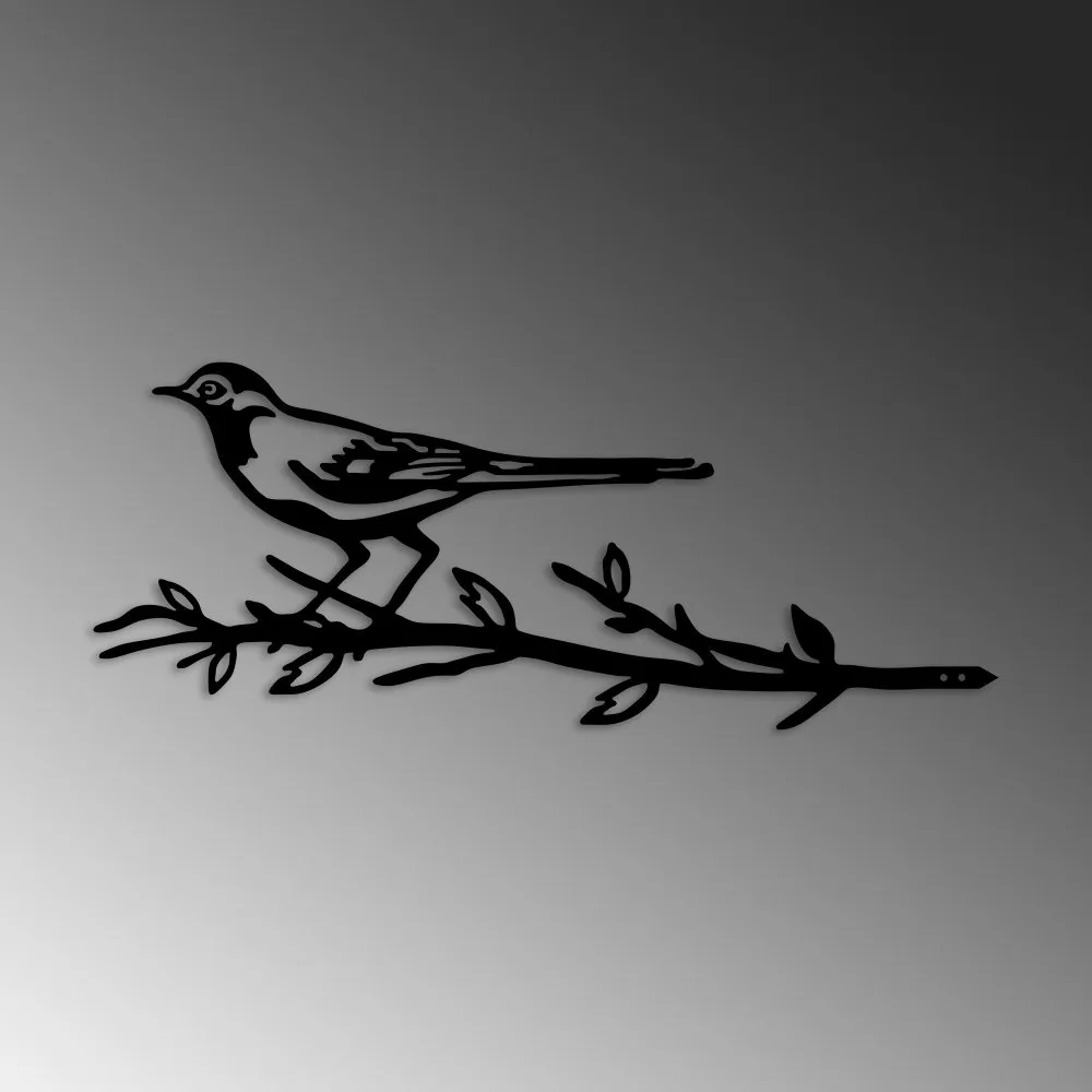 Decorative Object figura Bird On The Branch 05 Black