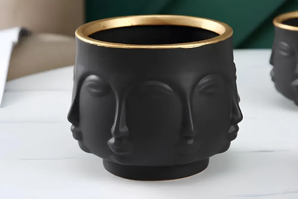 Decorative Pot crna keramička saksija CY0391
