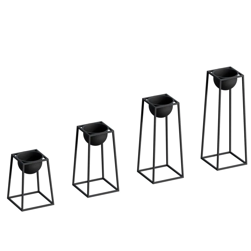 Decorative Pot crne metalne saksije GED 018
