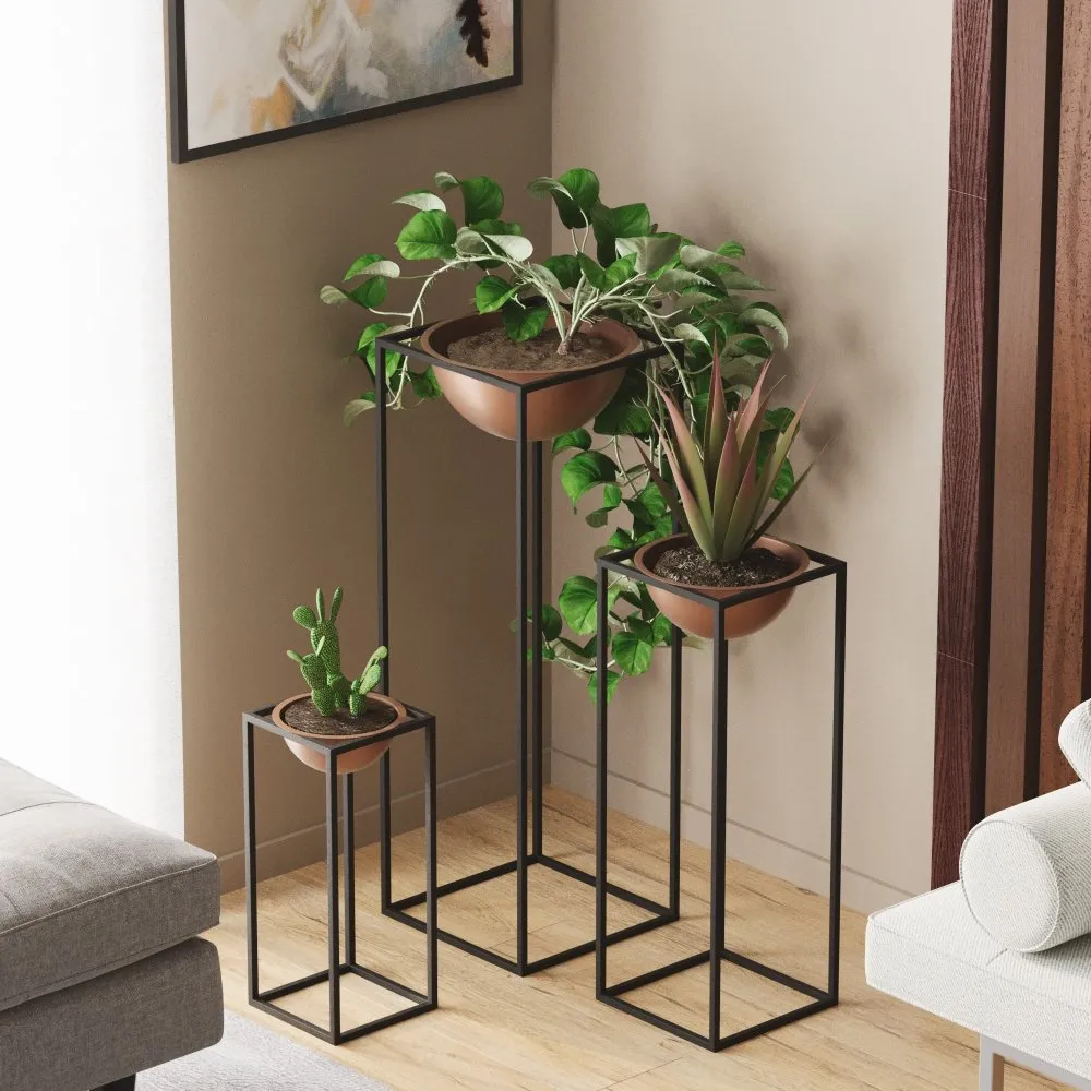 Decorative Pot crno - bakar saksije GED 019 B