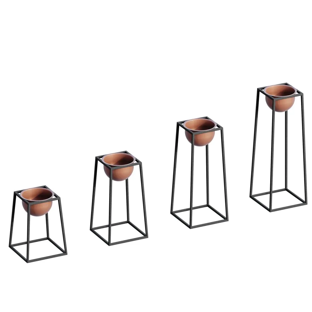 Decorative Pot crno bakarne saksije GED 018 B