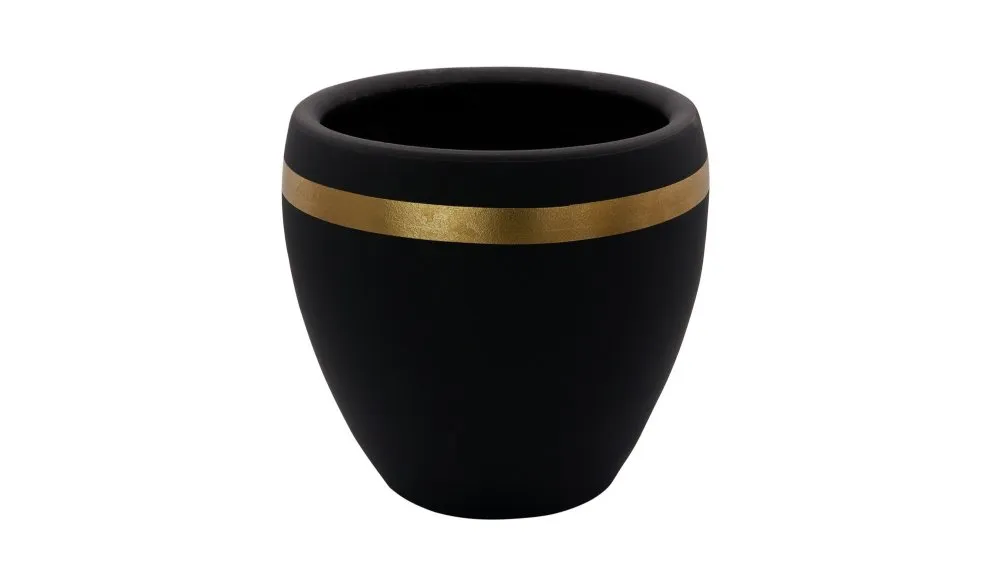 Decorative Pot Ibiza 15 Black Gold