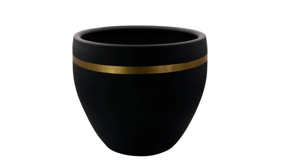 Decorative Pot Ibiza 23 Black Gold