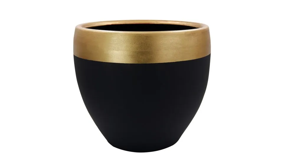 Decorative Pot Ibiza 30 Black Gold