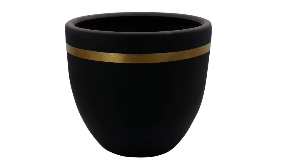 Decorative Pot Ibiza 37 Black Gold