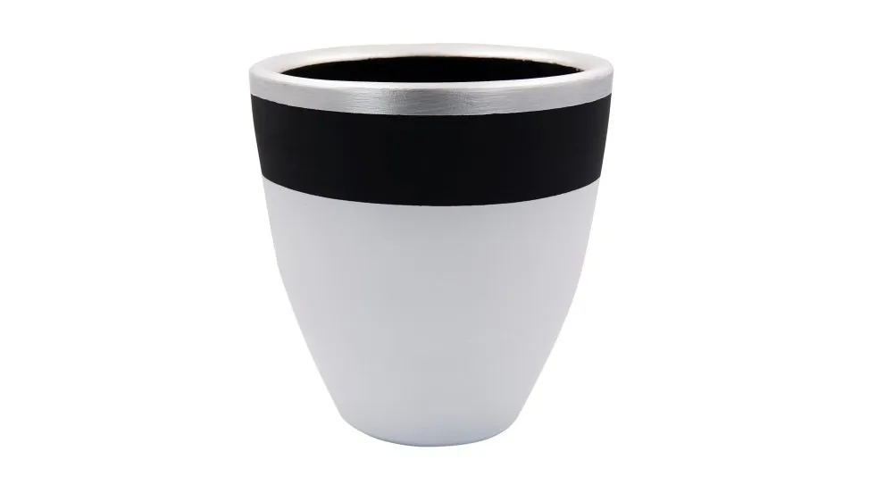 Decorative Pot Pietra 20 Black White