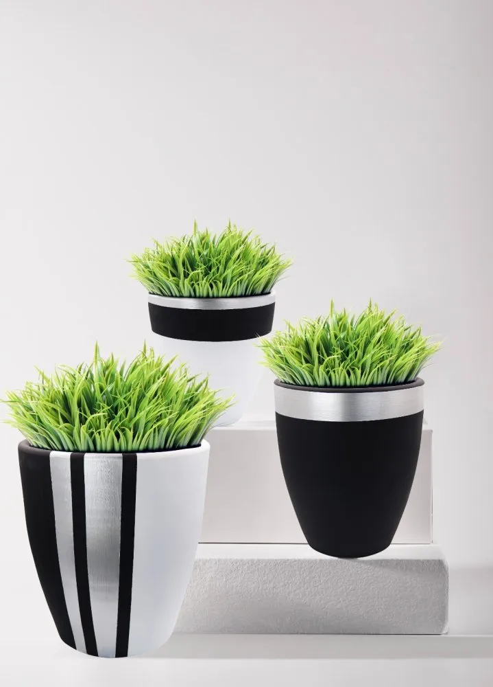 Decorative Pot Pietra 3 Black Grey