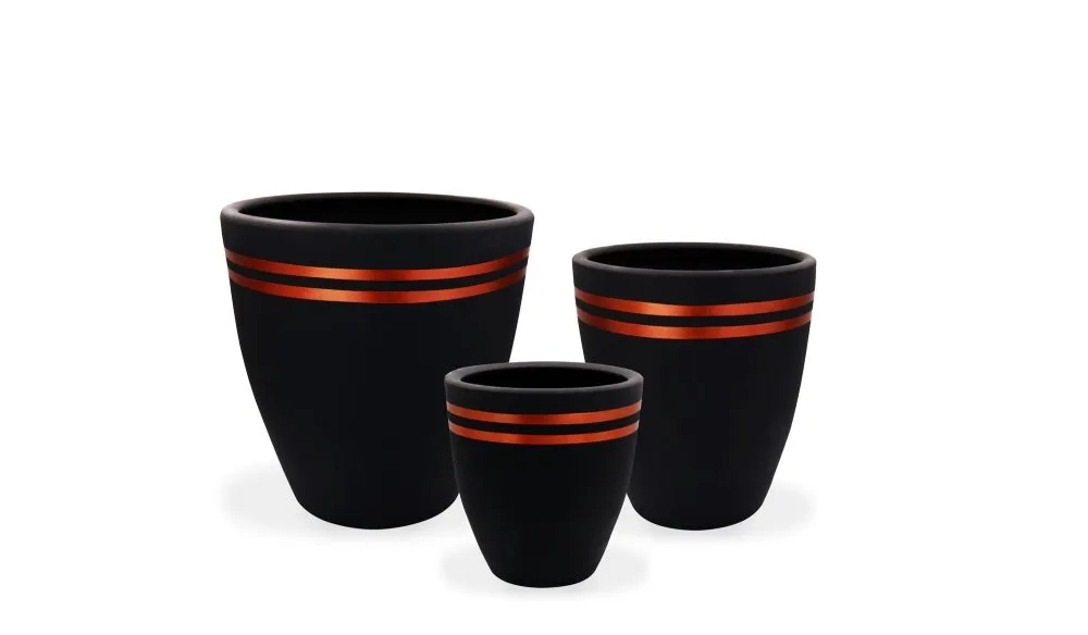Decorative Pot Pietra 3 Red Black