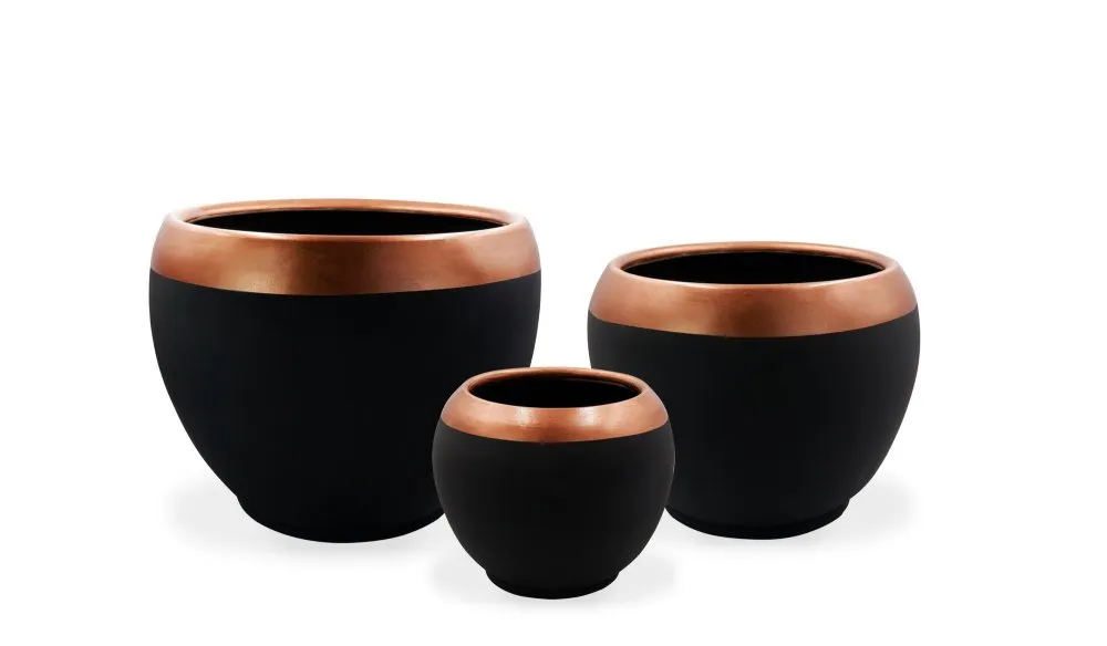 Decorative Pot Sirius 3 Black Brown