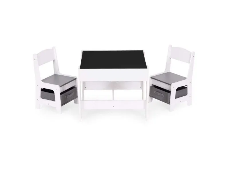 Dečiji set sto i 2 stolice sa tablom za pisanje White