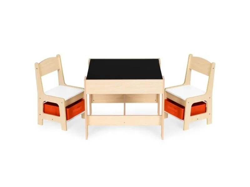 Dečiji set sto i 2 stolice sa tablom za pisanje Wood