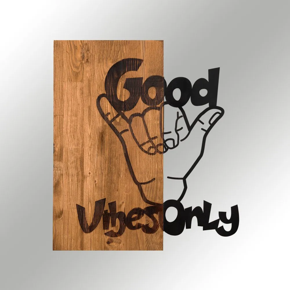 Dekorativni drveni zidni pribor Good Vibes