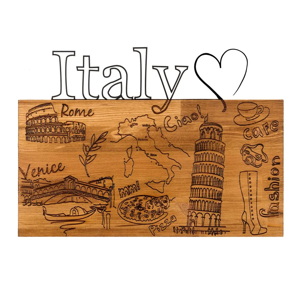 Dekorativni drveni zidni pribor I Love You Italy