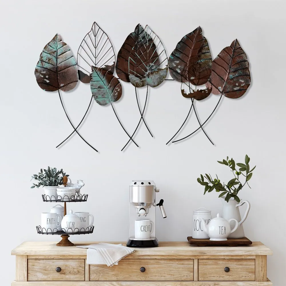 Dekorativni metalni zidni pribor Casting Leaf 3