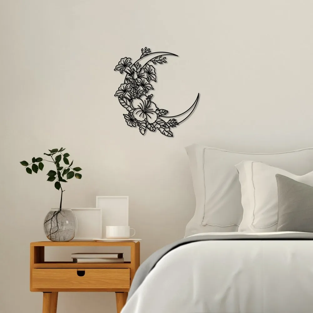 Dekorativni metalni zidni pribor Flower Moon 1 M