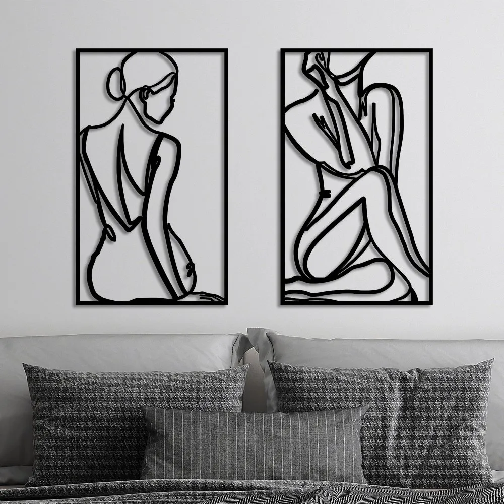 Dekorativni metalni zidni pribor Minimalist Female Body