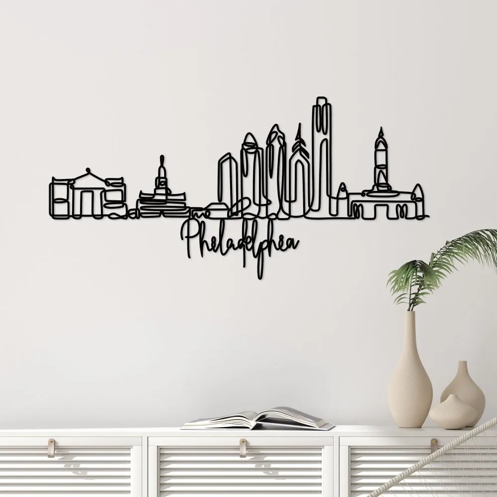 Dekorativni metalni zidni pribor Philadelphia crna boja