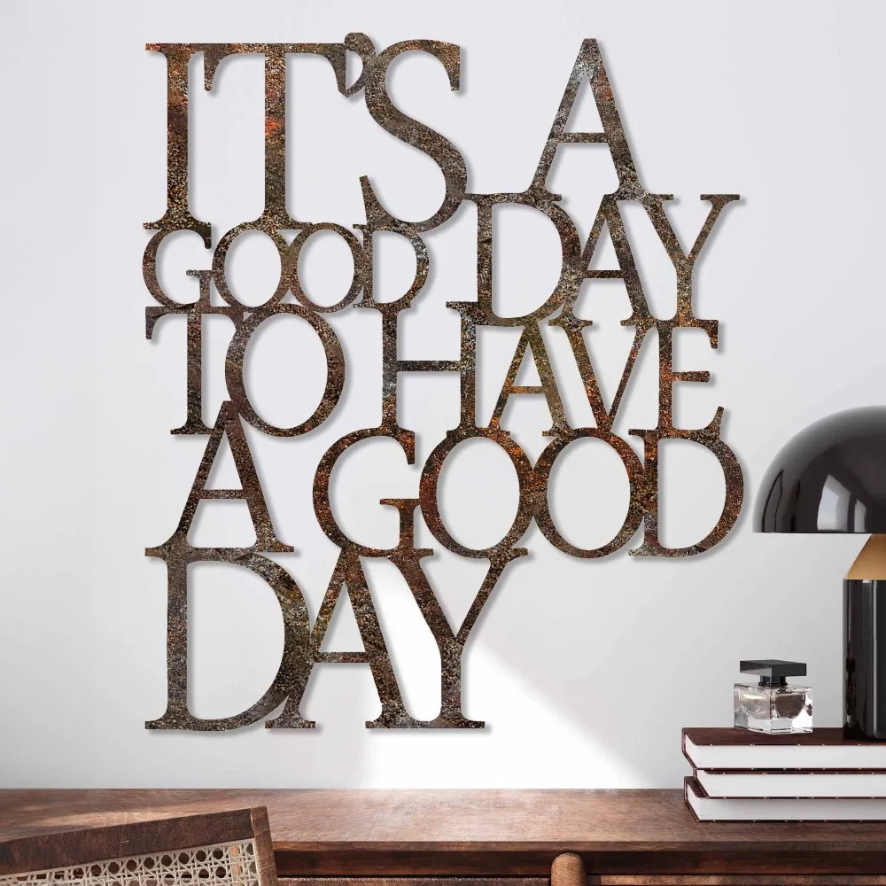 Dekorativni metalni zidni pribor Rusty Have a Good Day