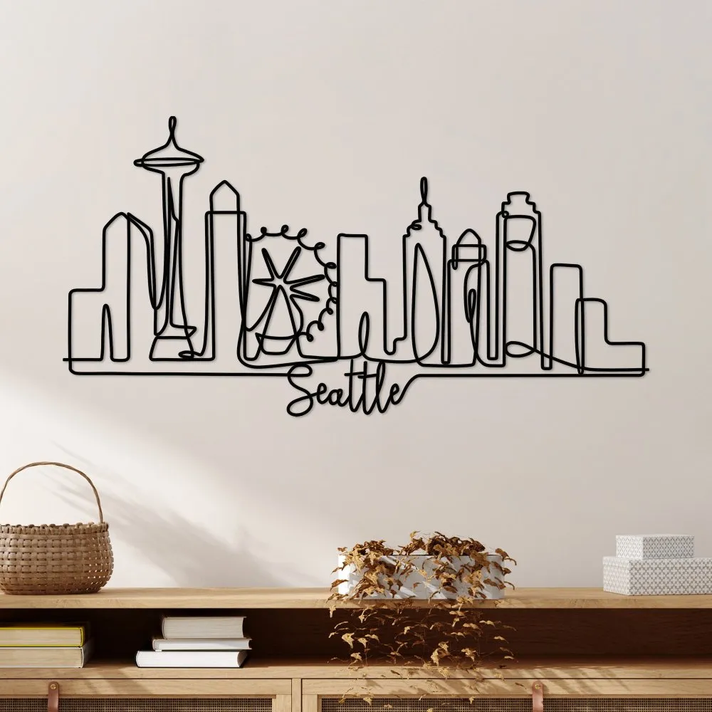 Dekorativni metalni zidni pribor Seattle crna boja