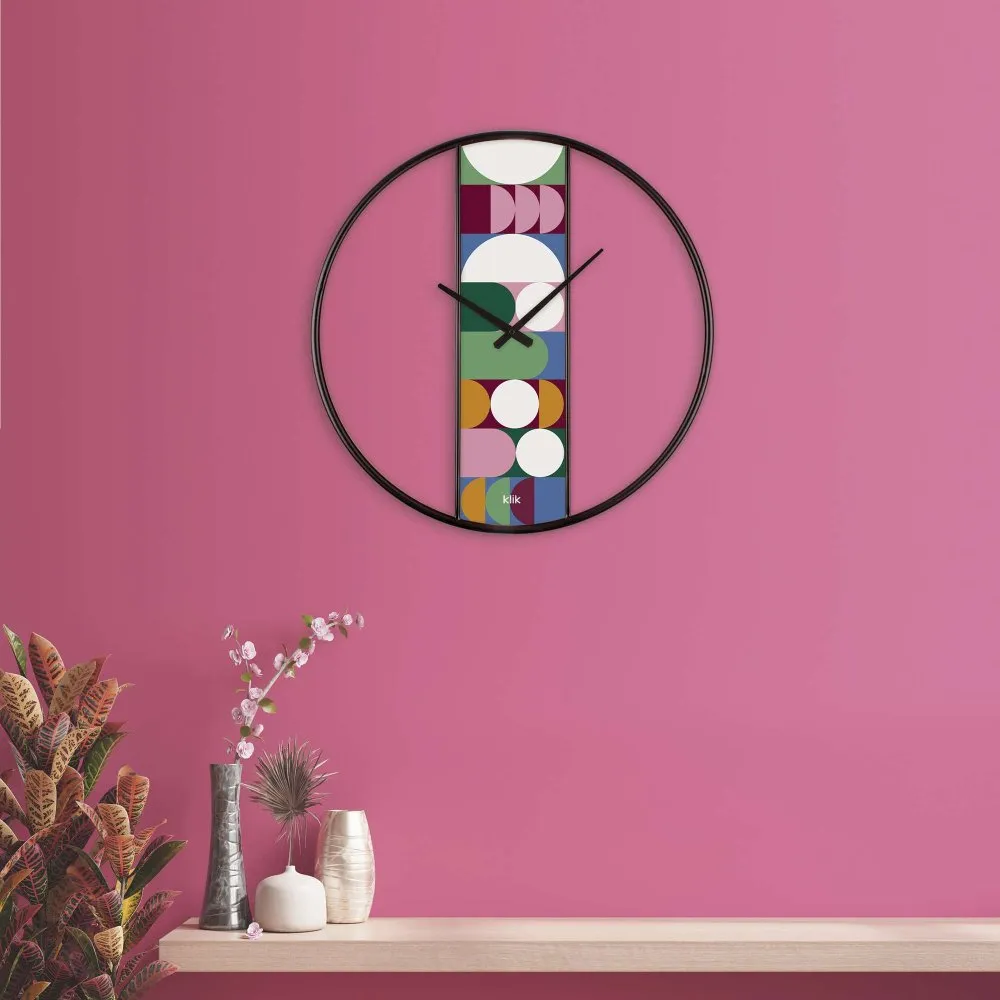 Dekorativni metalni zidni sat Demre Multicolor