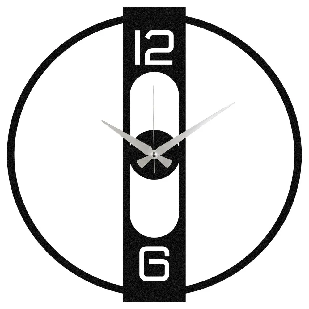 Dekorativni metalni zidni sat Enzo black