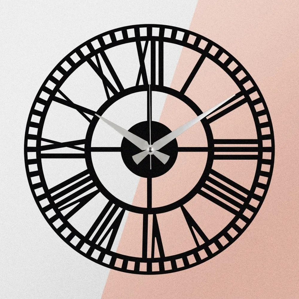 Dekorativni metalni zidni sat Enzoclock S004 black