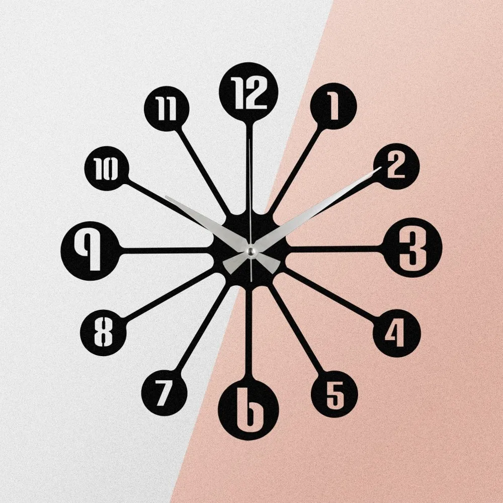 Dekorativni metalni zidni sat Enzoclock S014 black