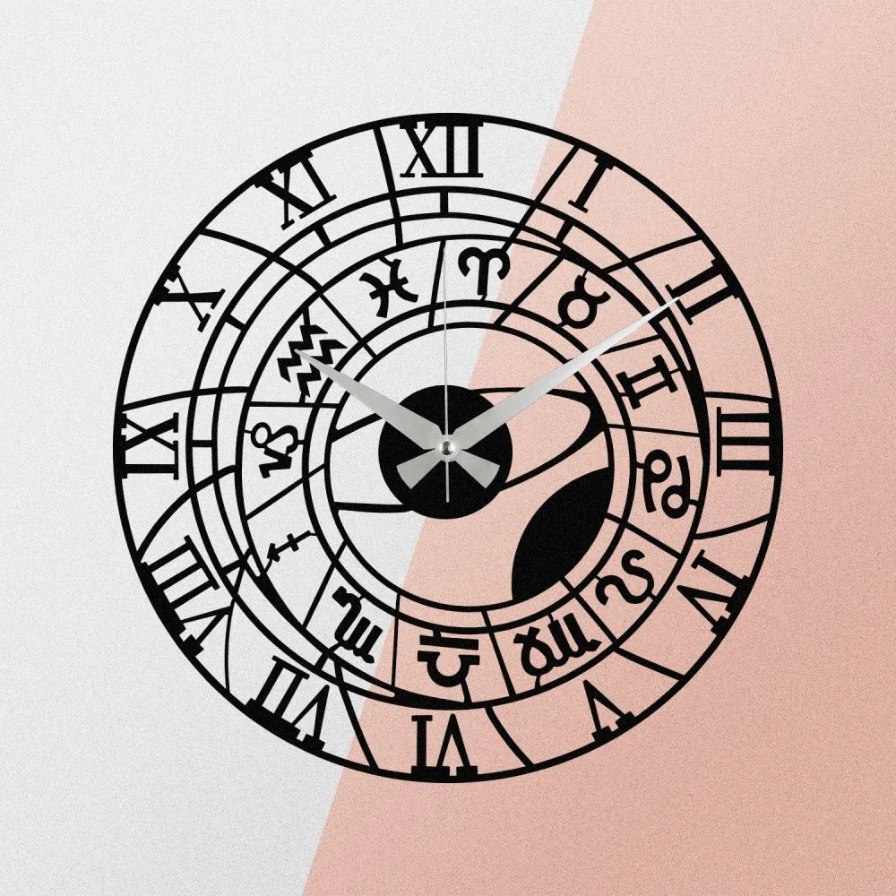 Dekorativni metalni zidni sat Enzoclock S025 black