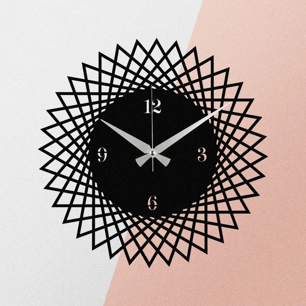 Dekorativni metalni zidni sat Enzoclock S026 black