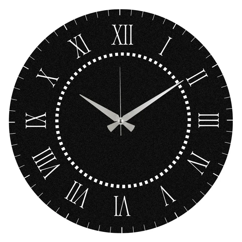 Dekorativni metalni zidni sat Seven Love black