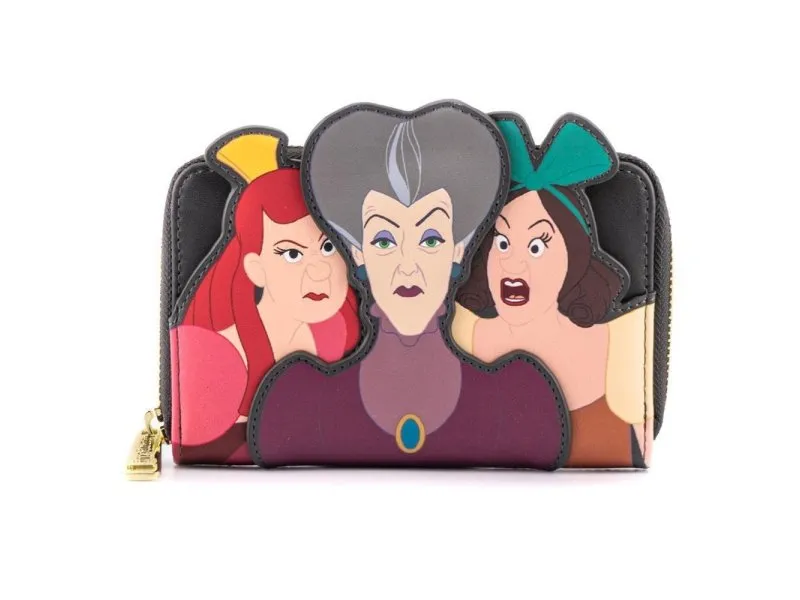 Disney Villains Scene Evil Stepmother and Step Sisters Zip Around, novčanik