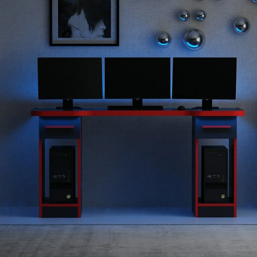 Gaming Desk Phoenix 2 Black Red