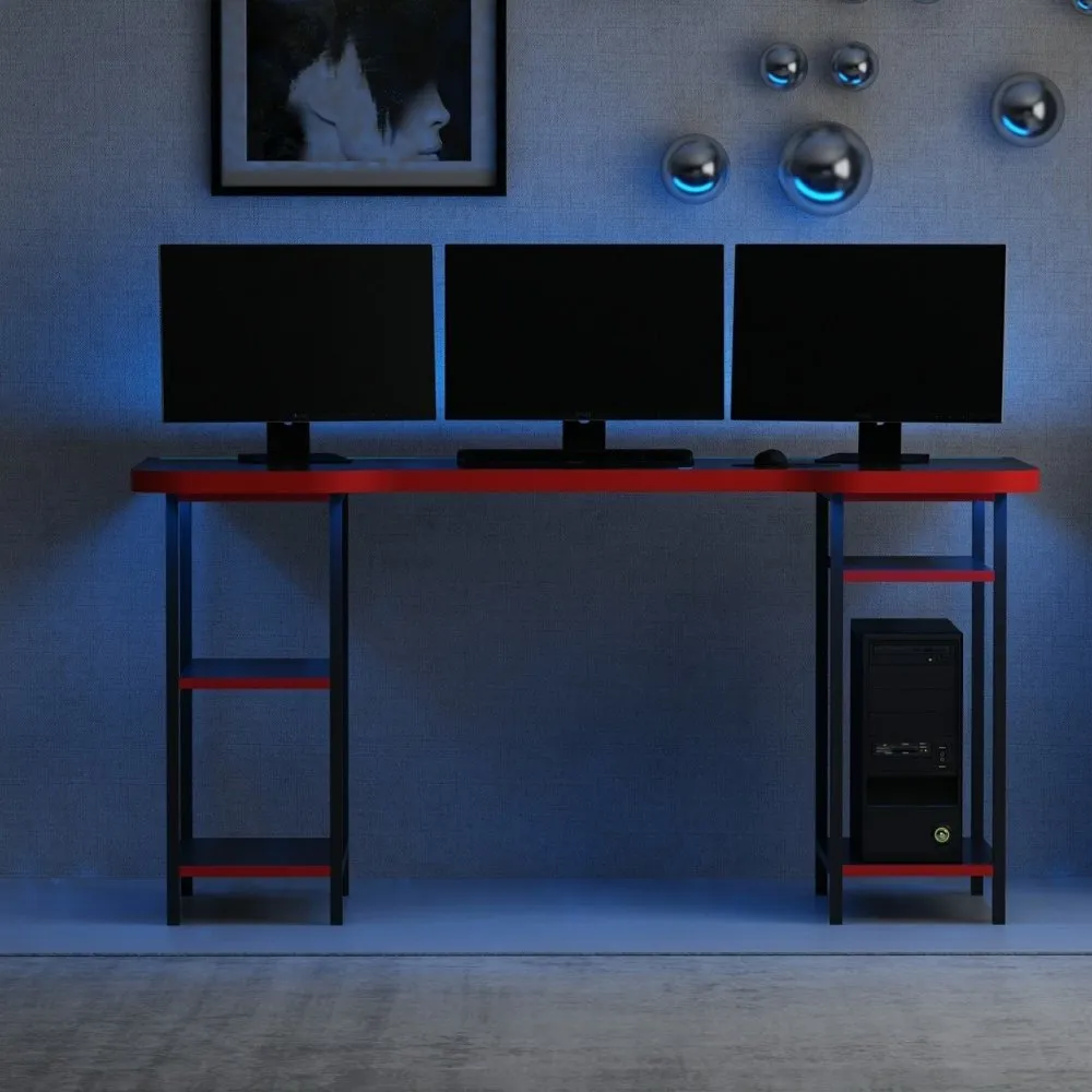 Gaming Desk Phoenix 4 Black Red