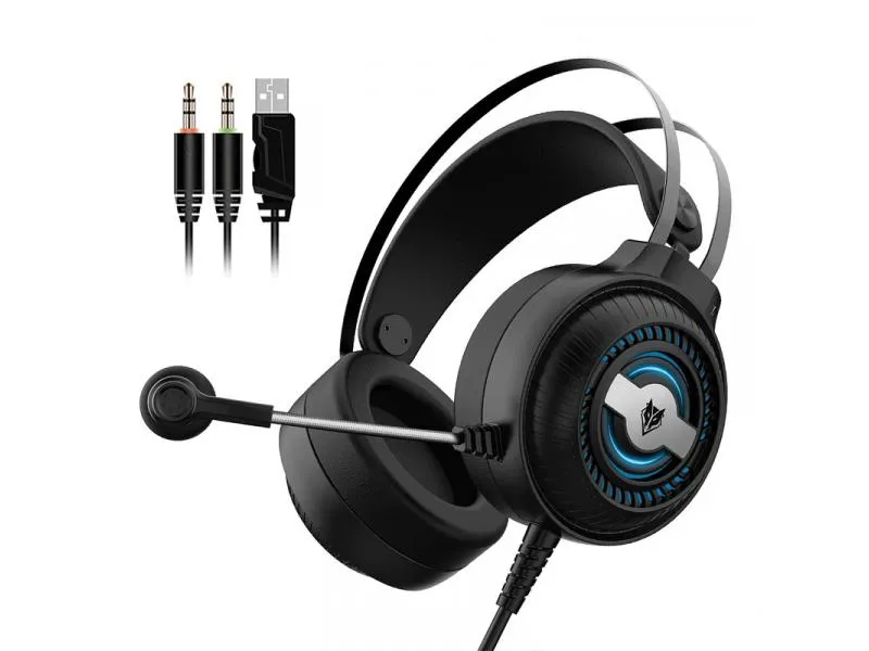 gaming slušalice N1 PRO LED USB + 3.5mm crne