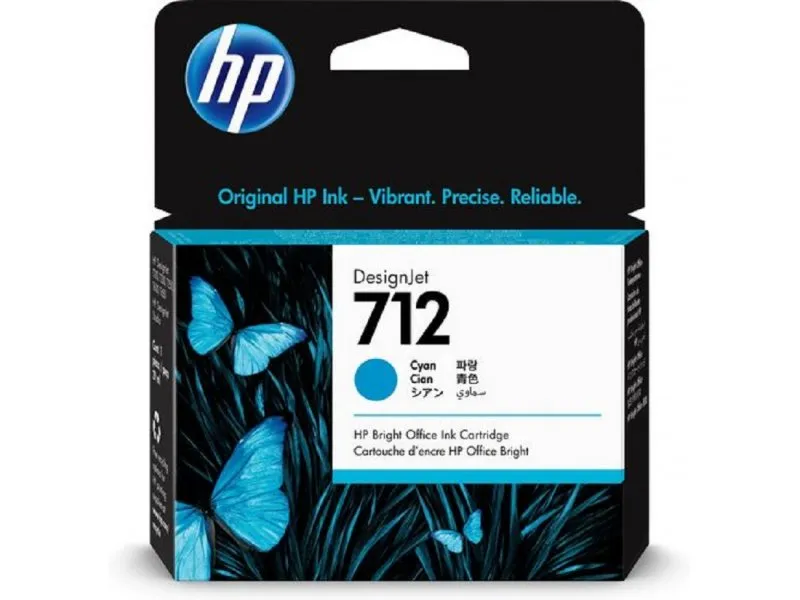 HP 712 29-ml Cyan DesignJet Ink Cartridge 3ED67A