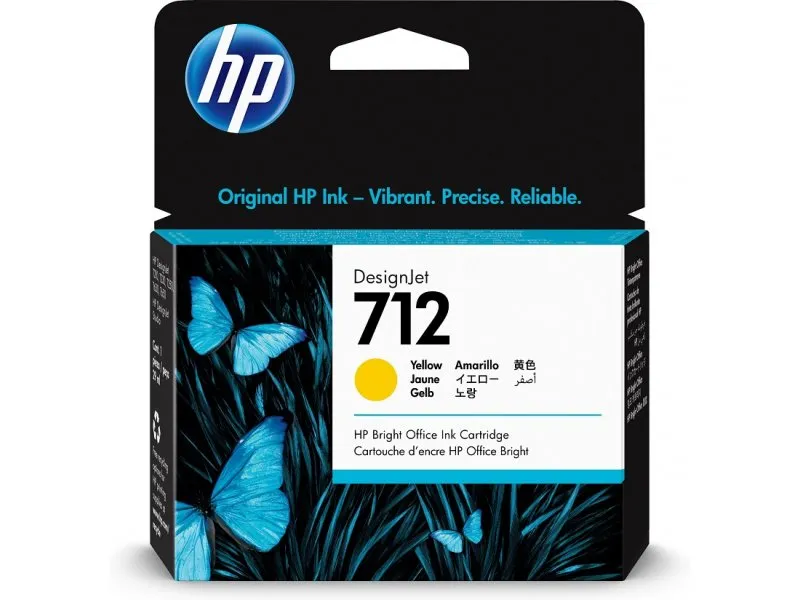 HP 712 29-ml Yellow DesignJet Ink Cartridge 3ED69A