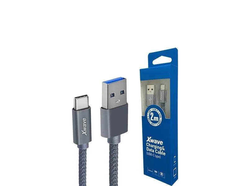 Kabl USB 3.1 na TIP-C 3.1 muško-muški 2M 3A,AI,upleteni,tamno sivi