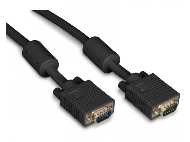 Kabl VGA D-sub M/M 3m HQ feritno jezgro crni